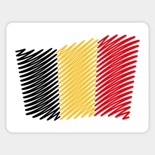 Flag Of Belgium / Tricolor (Scribble) Magnet